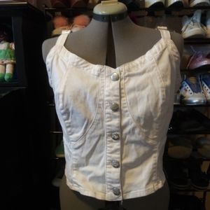 Button Up Denim Tank